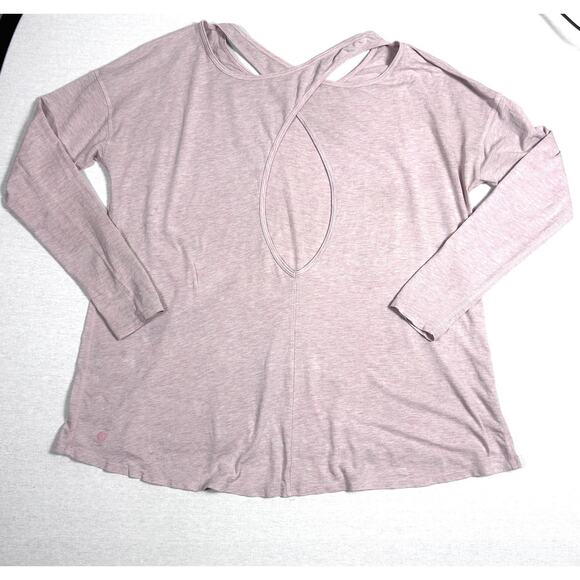 Lululemon Open Back Relaxed Back Into It Long Sleeve Shirt Heather Pink Size 6 - Picture 5 of 8